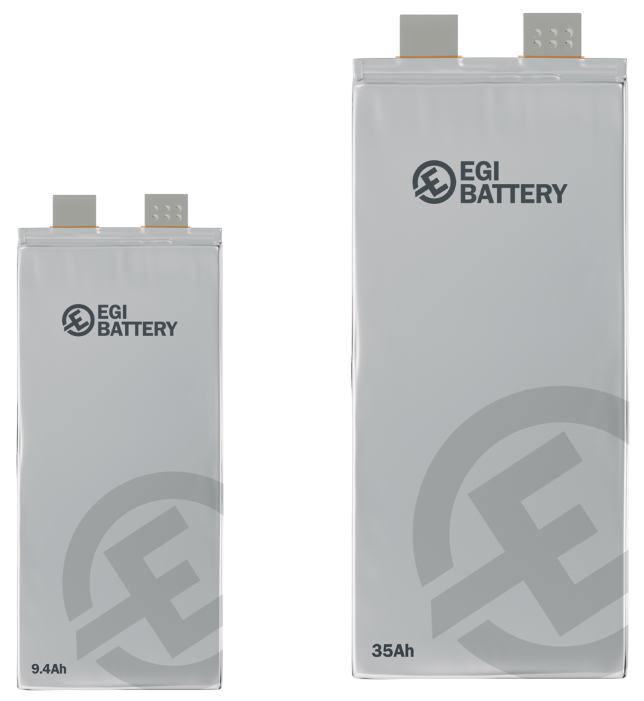 EGI 9.4 Ah and 35 Ah standard form factor cells